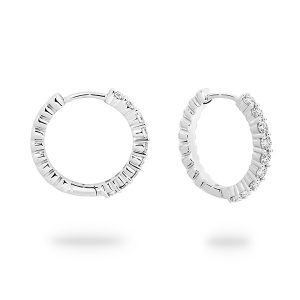 White Gold Hoop Diamond Earrings