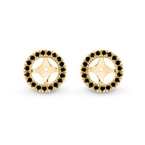 Yellow Gold Black Diamond Earrings