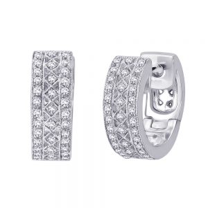 White Gold Huggies Pave Set Diamond