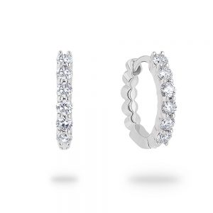 White Gold Diamond Huggie Earrings