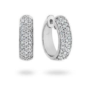 White Gold Hoop Diamond Earrings