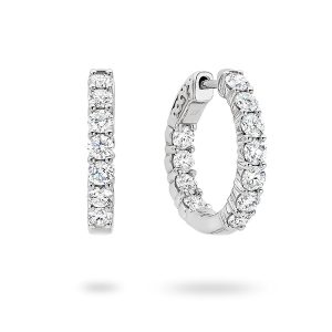 White Gold Single Row Inside/Outside Hoop