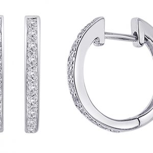 White Gold Pave Diamond Huggie Earring