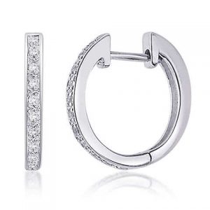 White Gold Pave Diamond Huggie Earring