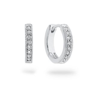 White Gold Diamond Huggie Earring