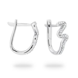 White Gold Diamond ZigZag Earrings