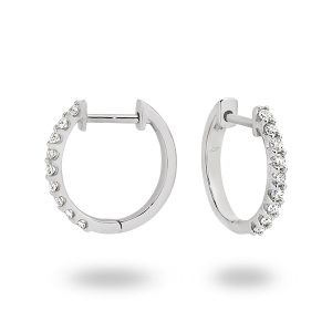 White Gold Hoop Diamond Earrings