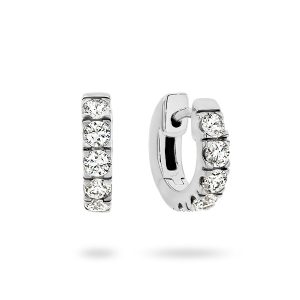 White Gold Huggie Diamond Earrings