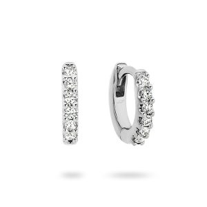 White Gold Huggie Diamond Earrings