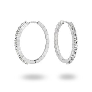 White Gold Oval Shaped Diamond Earrings