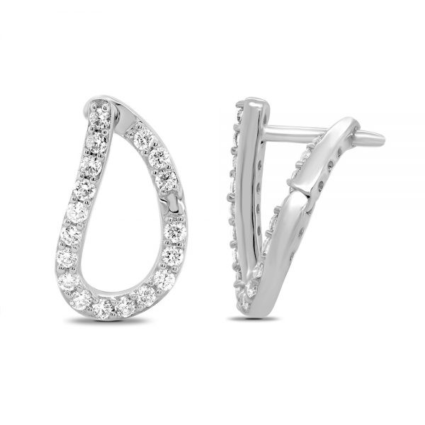 White Gold Diamond Tear Drop Shape Earrings