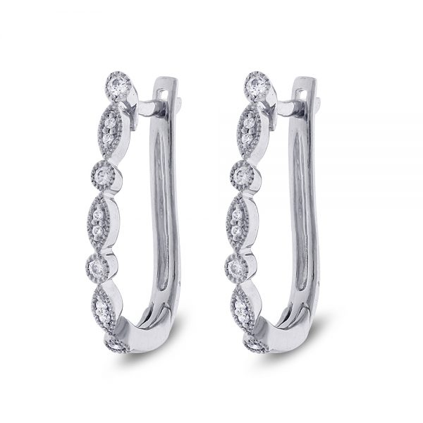 White Gold Marquise Shape Diamond Earrings