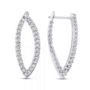 White Gold Huggie V Shape