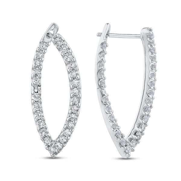 White Gold Huggie V Shape