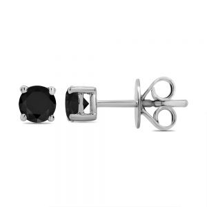 White Gold Black Diamond Earrings
