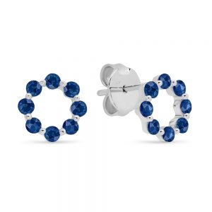 White Gold Blue Sapphire Circle