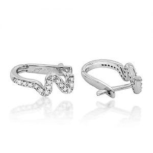 White Gold Diamond ZigZag Earrings