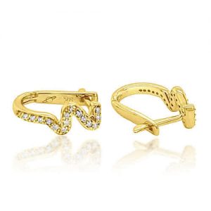 White Gold Diamond ZigZag Earrings