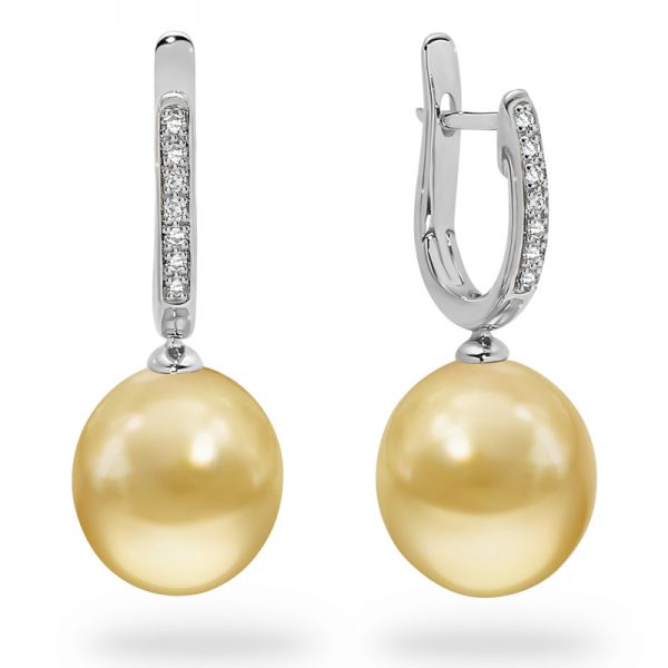 White Gold Gold South Sea Pearls Earrings