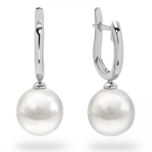 White Gold White South Sea Pearls Earrings