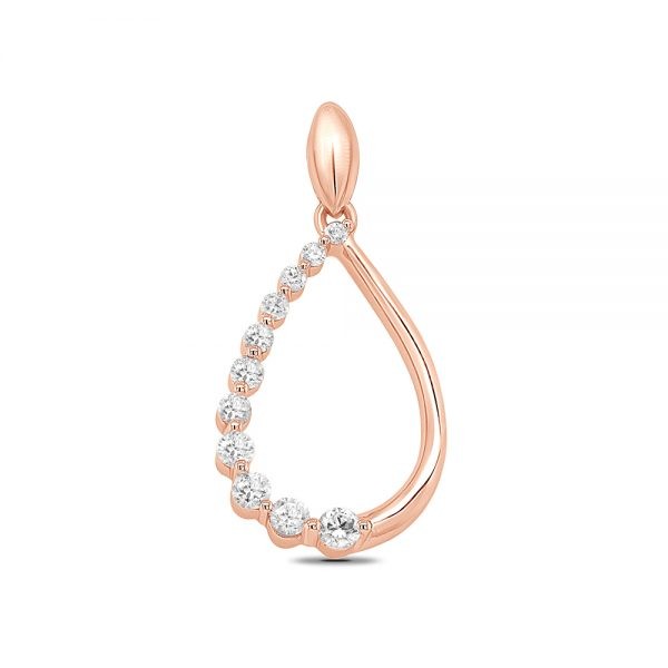 Rose Gold Open Drop Diamonds Pendant