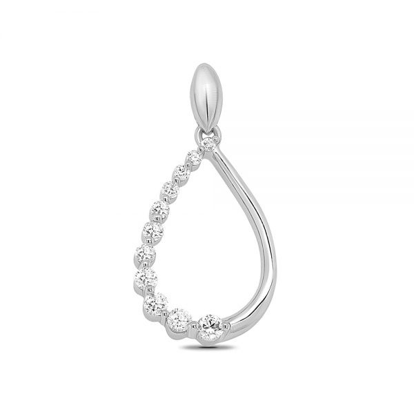 White Gold Open Drop Diamonds Pendant