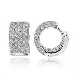 White Gold Round Huggie