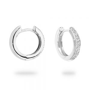 White Gold Diamond Huggie Earrings