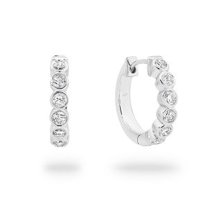 White Gold Hoop Diamond Earrings