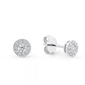 White Gold Diamond Cluster Earrings