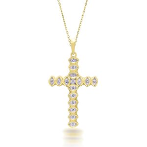 Yellow Gold Diamond Cross Pendant