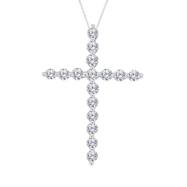 White Gold Claw sett Diamond Cross