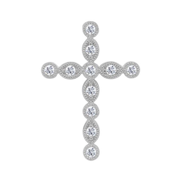 White Gold Diamond Sett Cross