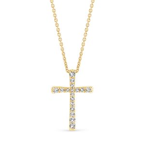 Yellow Gold Diamond Cross Pendant
