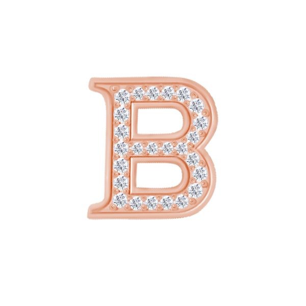 Rose Gold Diamond Initial B Pendant