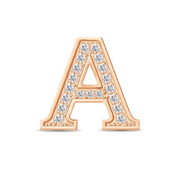 Rose Gold Diamond Initial A Pendant