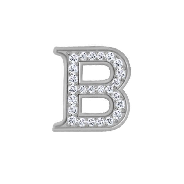 White Gold Diamond Initial B Pendant