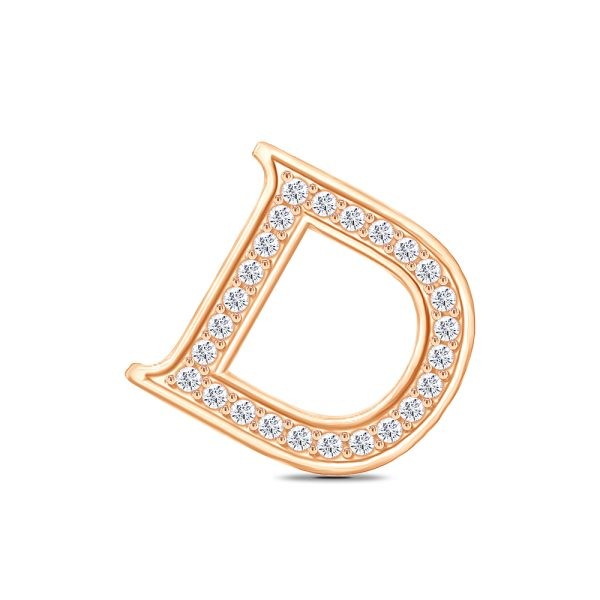 Rose Gold Diamond Initial D Pendant