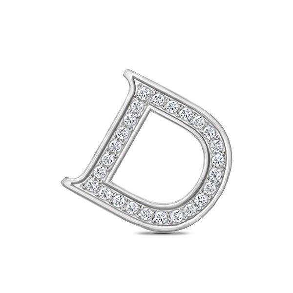 White Gold Diamond Initial D Pendant