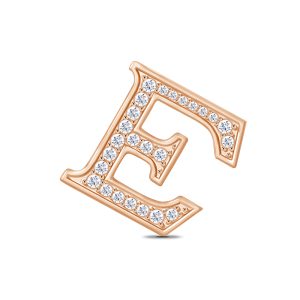 Rose Gold Diamond Initial E Pendant