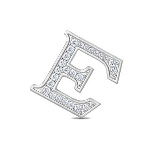 White Gold Diamond Initial E Pendant