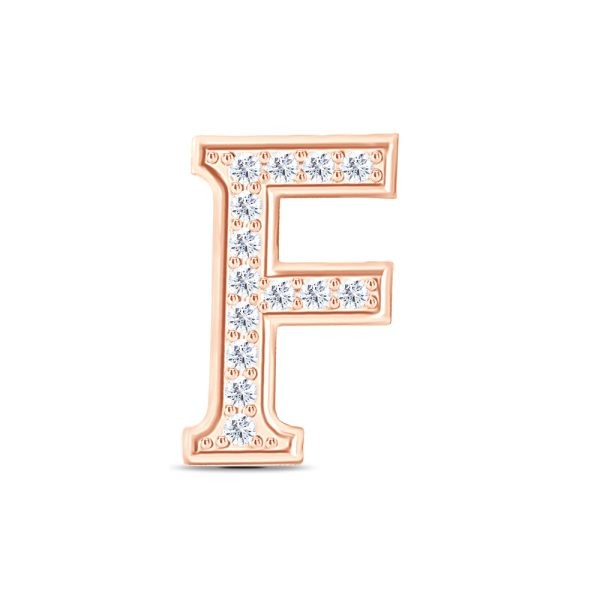 Rose Gold Diamond Initial F Pendant
