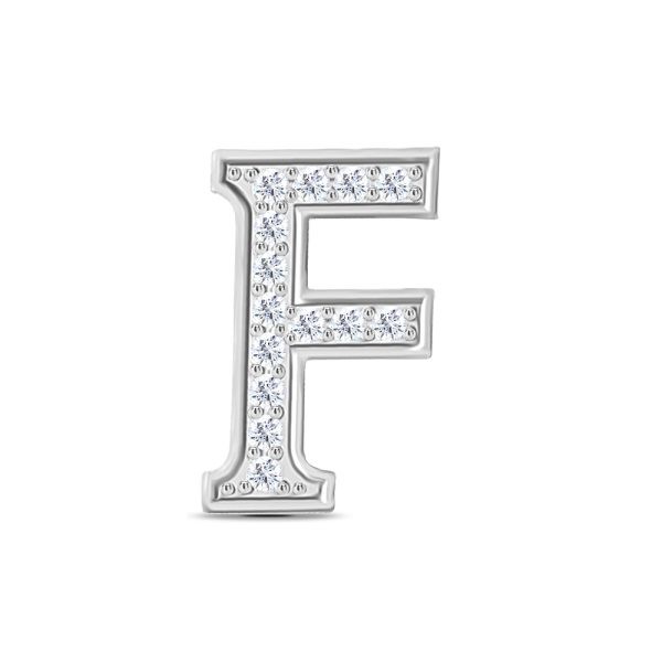 White Gold Diamond Initial F Pendant