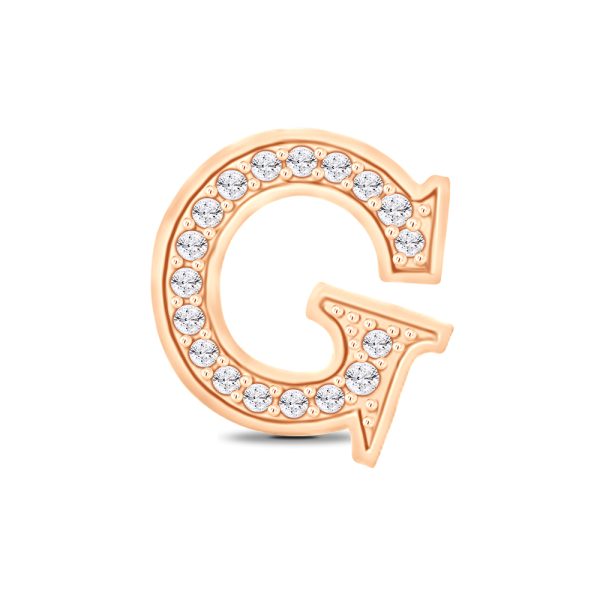 Rose Gold Diamond Initial G Pendant