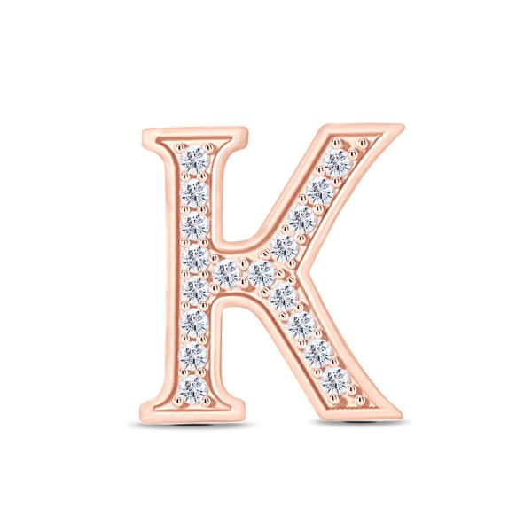 Rose Gold Diamond Initial K Pendant