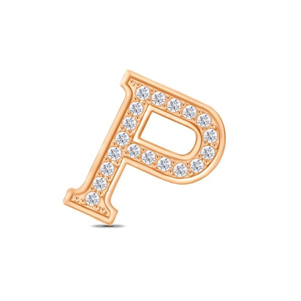 Rose Gold Diamond Initial P Pendant
