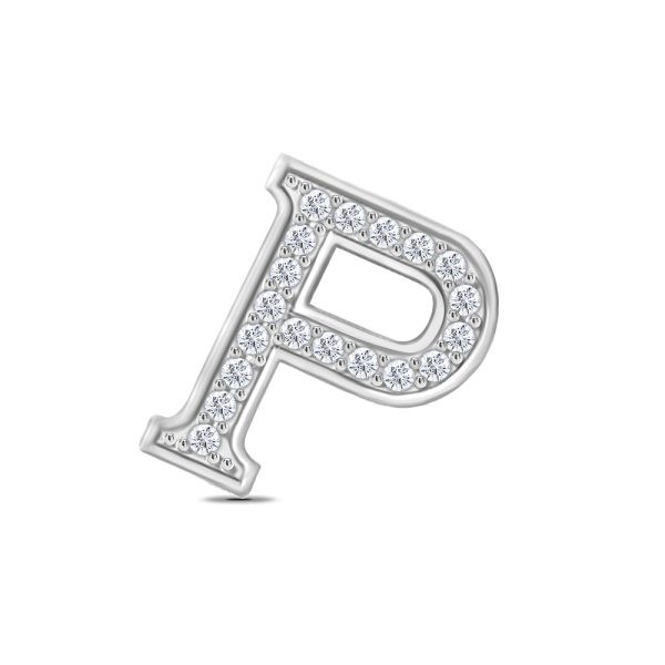 White Gold Diamond Initial P Pendant