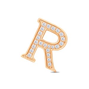 Rose Gold Diamond Initial R Pendant