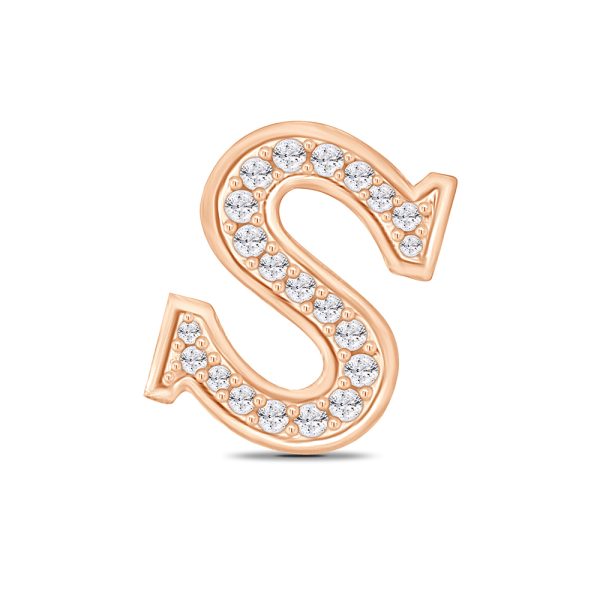 Rose Gold Diamond Initial S Pendant