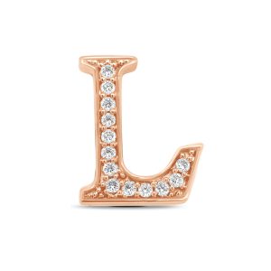 Rose Gold Diamond Initial L Pendant